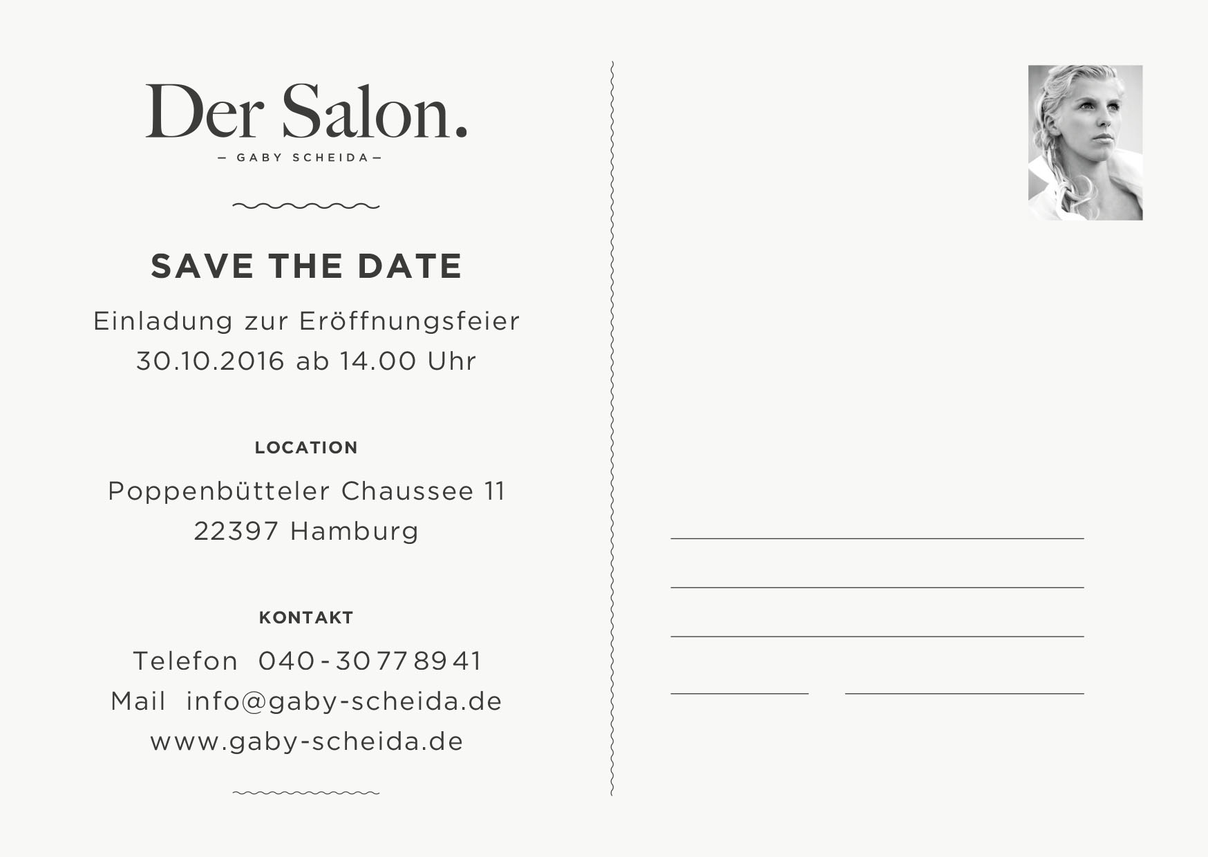 Postkarte Der Salon - Gaby Scheida