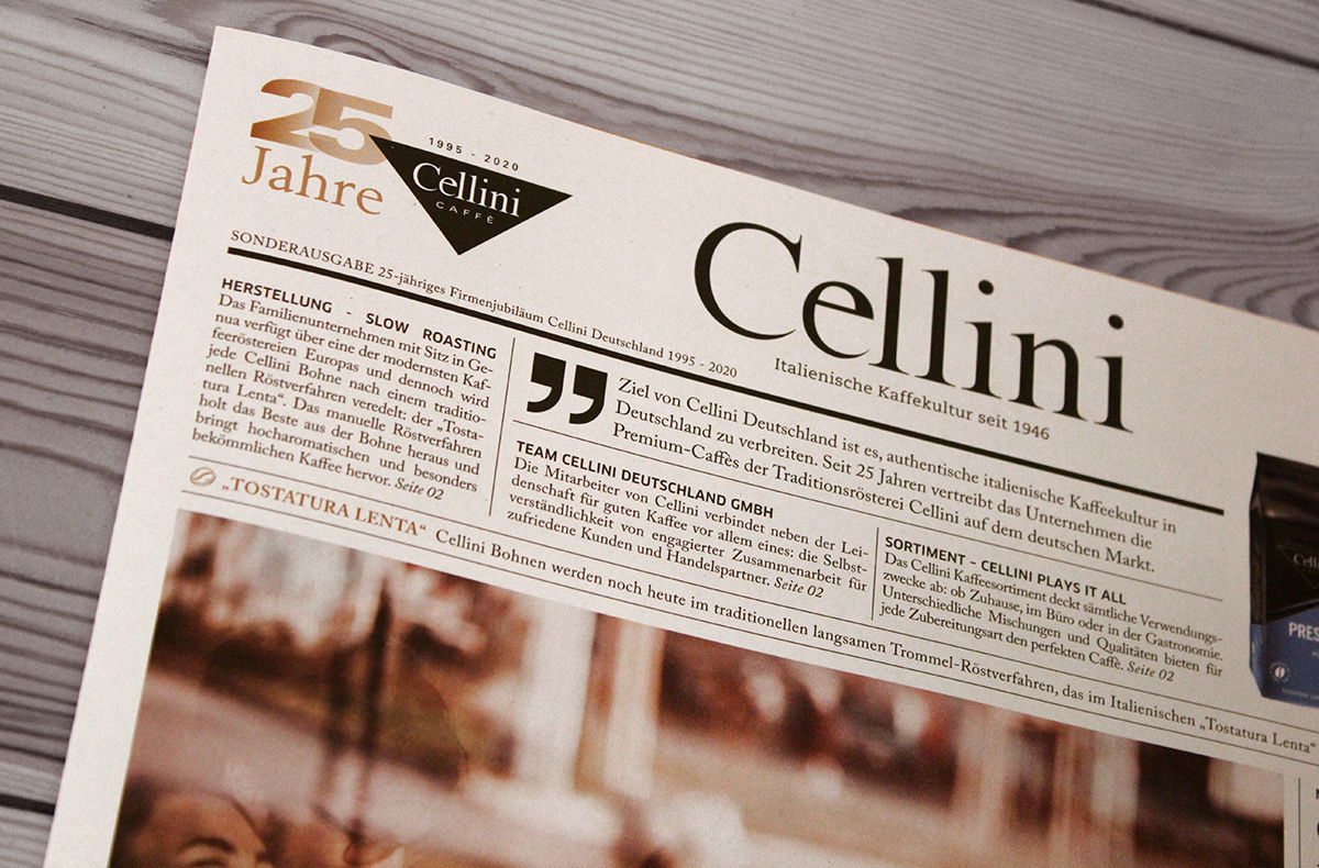 Jubiläumszeitung Cellini